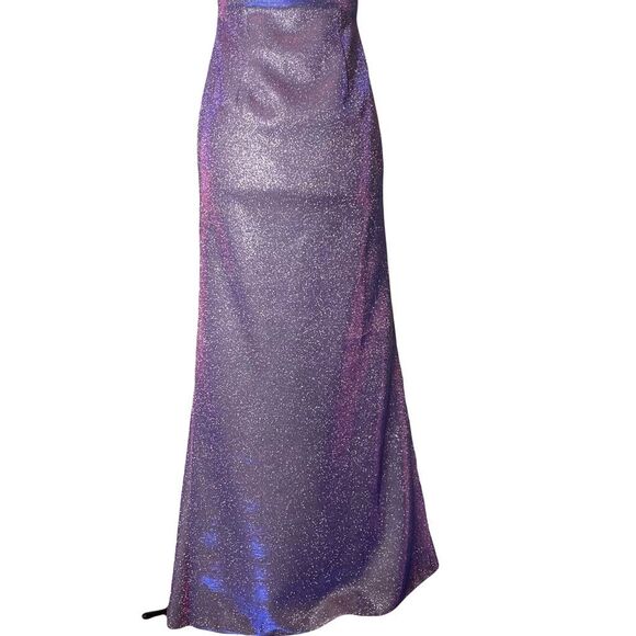 Sherri Hill Purple Sparkle Off Shoulder Formal Dress Prom Fit and Flare Size 2 - Picture 2 of 10